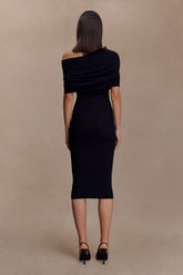 Zandie Cashmere Blend Knit Midi Dress - Black